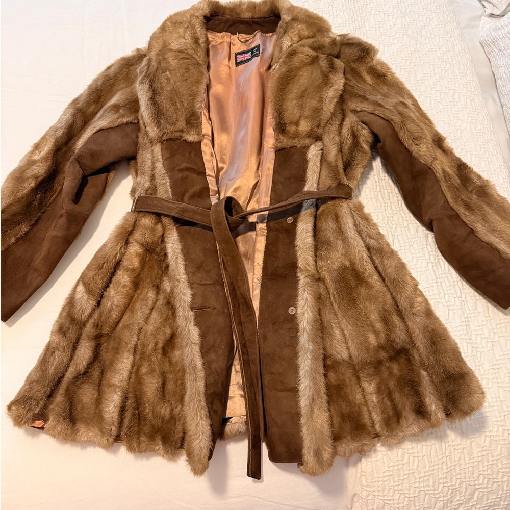 Elegant Brown Faux Fur Teddy short coat